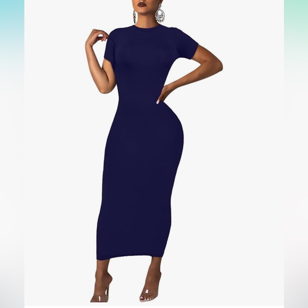 Women’s Elegant Navy Blue Bodycon Dress